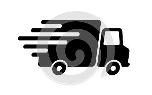 Shipping fast delivery truck icon symbol, Pictogram flat design for apps and websites