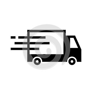 Shipping fast delivery truck icon symbol, Pictogram flat design for apps and websites