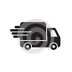 Shipping fast delivery truck icon symbol, Pictogram flat design for apps and websites
