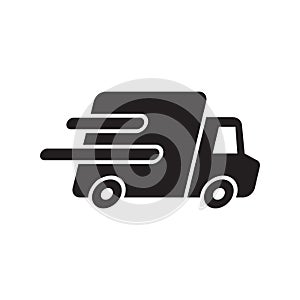 Shipping fast delivery truck icon symbol, Pictogram flat design for apps and websites