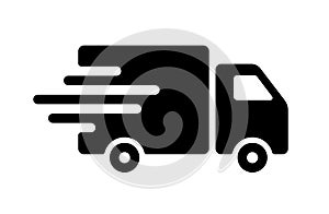 Shipping fast delivery truck icon symbol, Pictogram flat design for apps and websites, Isolated on white background.