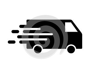Shipping fast delivery van icon symbol, Pictogram flat design for apps and websites