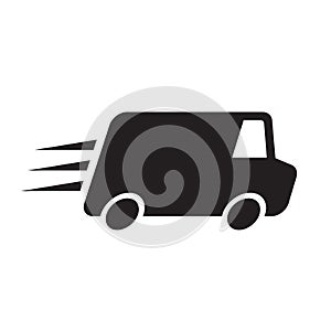 Shipping fast delivery van icon symbol, Pictogram flat design for apps and websites