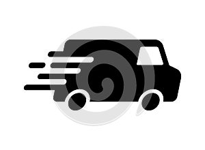 Shipping fast delivery van icon symbol, Pictogram flat design for apps and websites, Isolated on white background