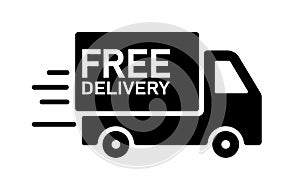 Shipping free delivery truck icon symbol, Pictogram flat design for apps and websites