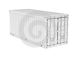 Shipping freight container. White intermodal container