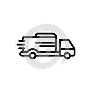 Black line icon for Shipping, delivery and courier