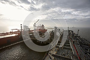 Shipping industry with a sea view