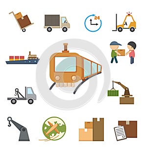 Shipping and Logistics icons set