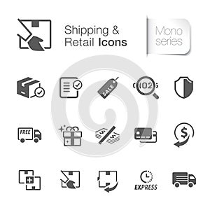 Shipping & logistics related icons.