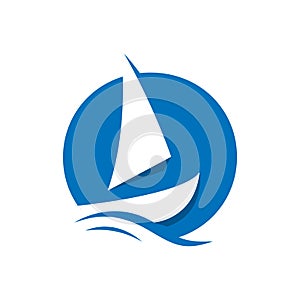 shipping logo design vector symbol for cargo ship freight transportation trade company