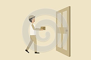 Shipping man with a door