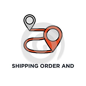 shipping order and delivery services icon. relocation concept symbol design, transportation company elements, distribution,