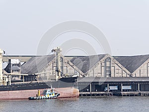 Shipping port on Chao Phraya Riverside