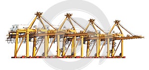 Shipping port crane isolated