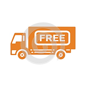 Shipping, truck, delivery icon. Orange color vector EPS