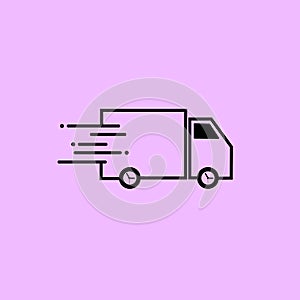 Shipping truck Icon isolated on white background. fast Delivery concept