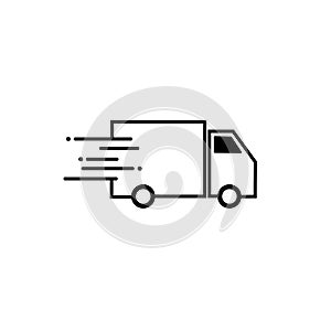 Shipping truck Icon isolated on white background. fast Delivery concept