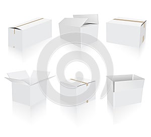 Shipping white boxes collection