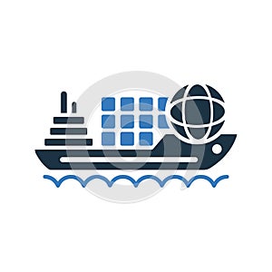 Shipping, worldwide, international icon. Simple editable vector illustration