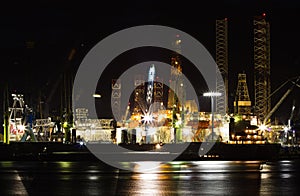Shiprepair and dock at night