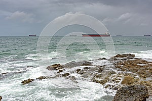 Ships on bad weather