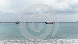 Ships Battling Stormy Seas