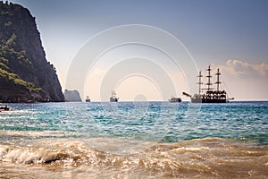 Ships on the beach of Cleopatra