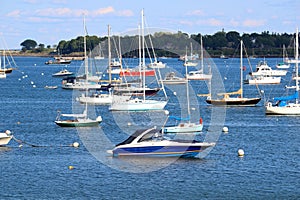 Ships and boats in the harbor