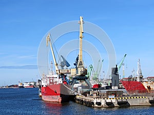 Ships and crane