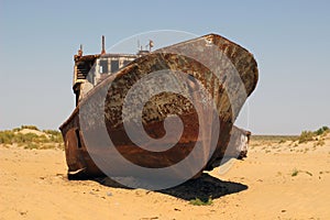 The ships in desert, Aral Sea disaster, Muynak, Uzbekistan