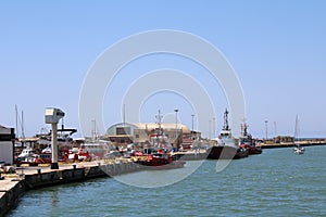 Ships on the dock near rome itlay