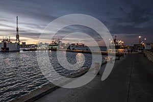 Ships docked in Mar del Plata Port , Buenos Aires , Argentina