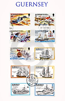 Ships on Guernsey Stamps