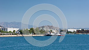 Ships in harbor of Antalya, view