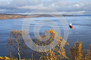 Ships in the Kola Bay near Murmansk.