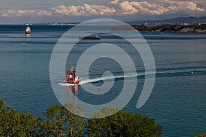 Ships near Koper town, Sloven