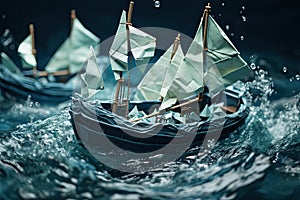 Ships with paper sails caught in a storm