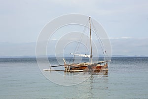 Ships in a picturesque bay Indian Ocean, Nosi Be, Madagascar