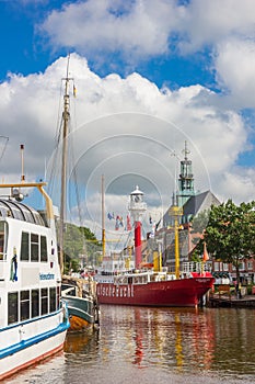 Ships in the Ratsdelft harbor of Emden