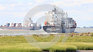 ships on river Western Scheldt