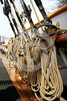 Ships rope on the deck