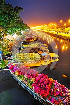 Ships at Saigon Flower Market at Tet, Vietnam