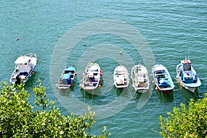 Ships in seaport of Viavelez, Asturias - Spain