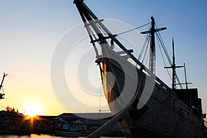 Ships and sunset