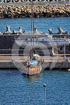 Ships at Tomis Harbor in Constanta