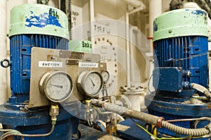 Ships valves, main engine - engineering interior