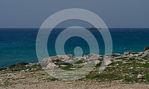 Shipwreck, abandoned ship Demetrios II, mediteranian sea, cyprus