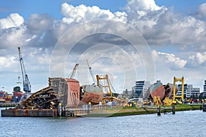 Shipwreck ad shipyard