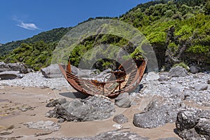 Shipwreck in Agios Gordios, Corfu Island, Greece